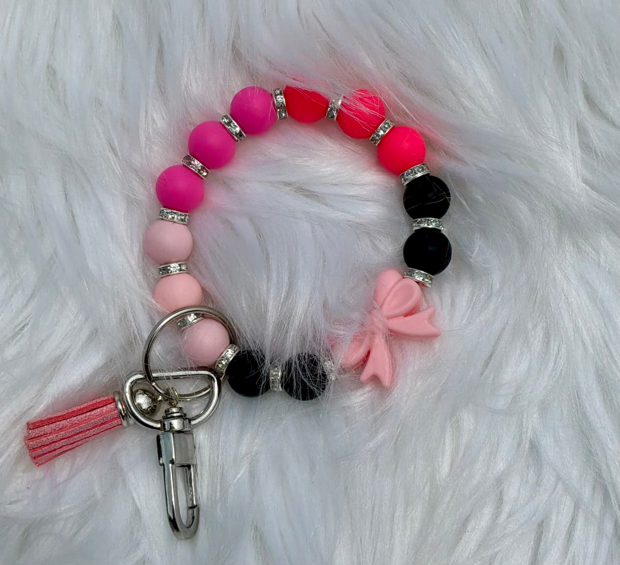 Pink Bow Wristlet
