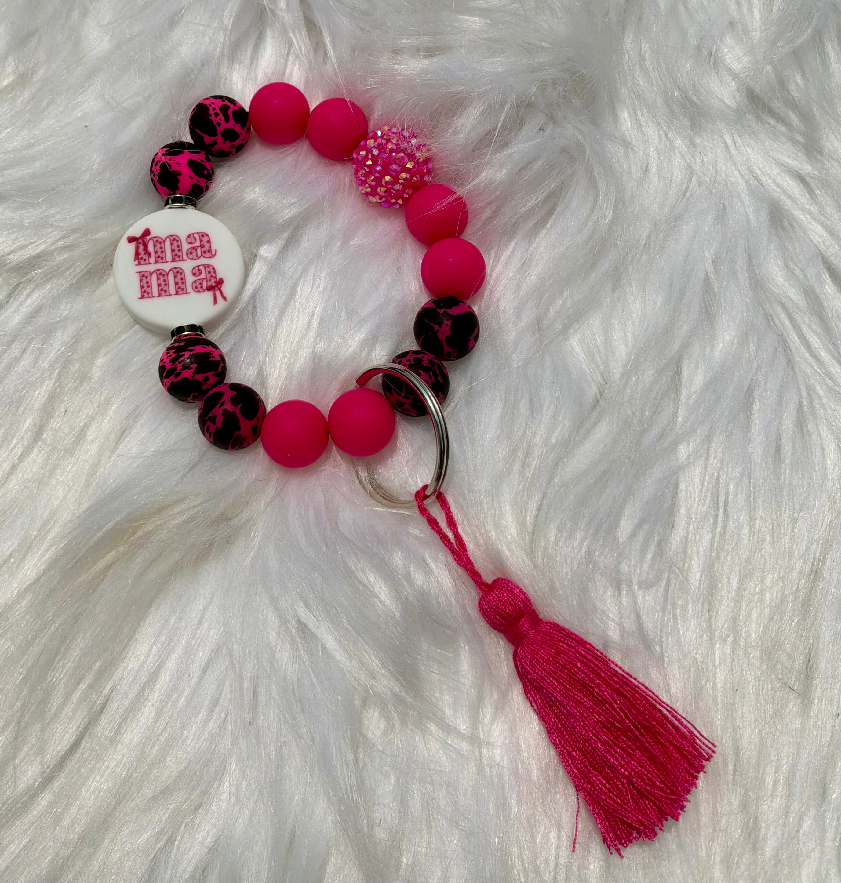 Mama Pink and Black Wristlet