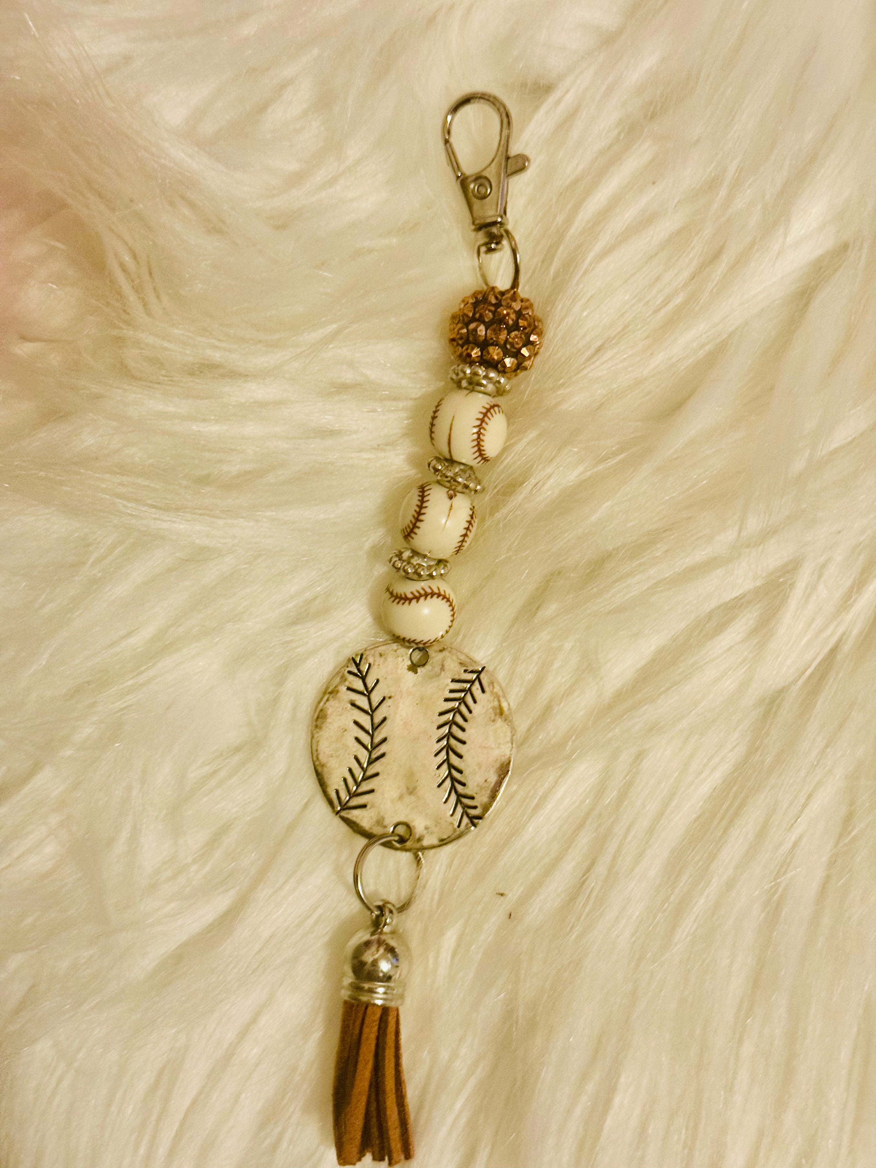 Baseball bag charm  Keychain
