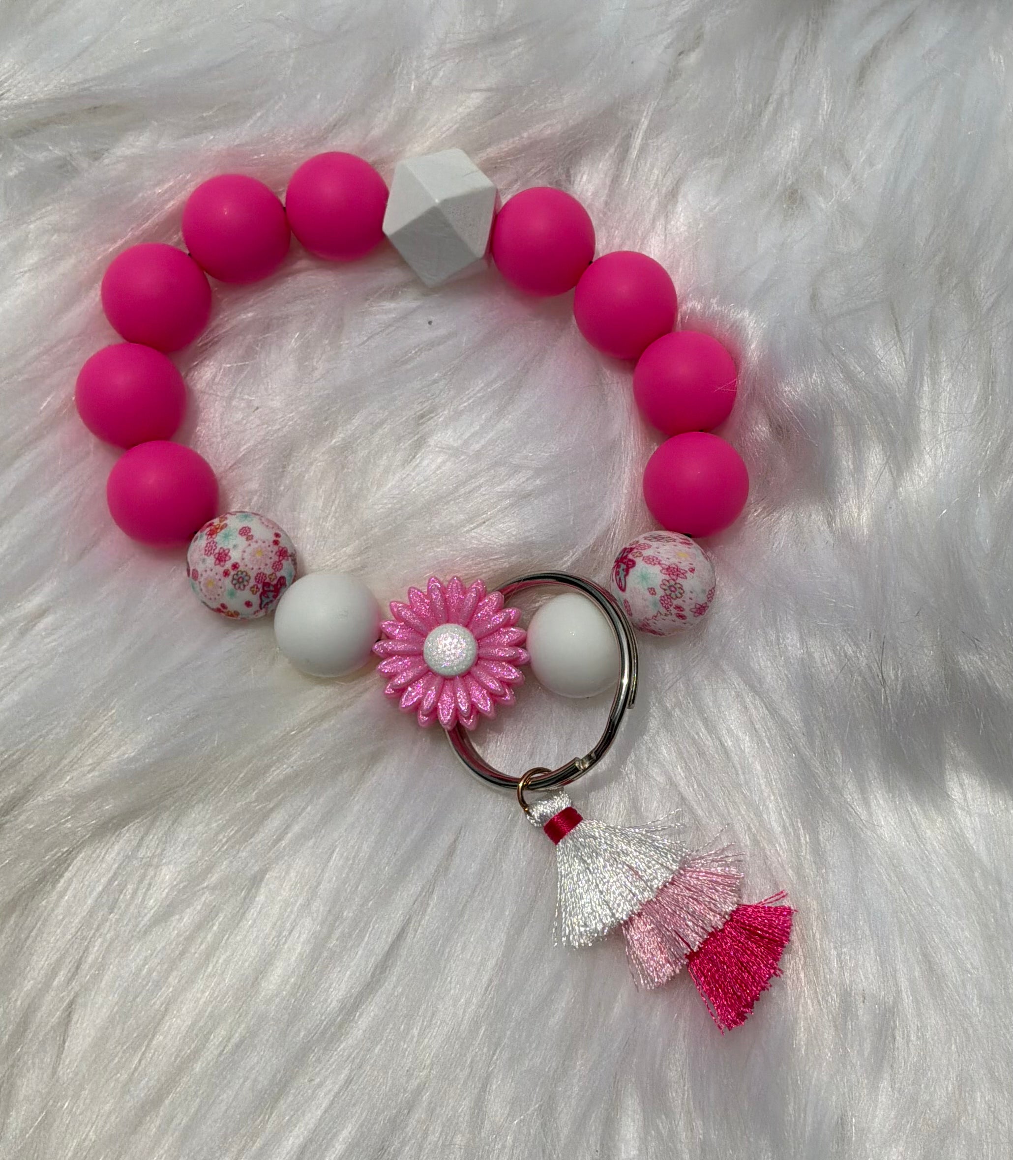 Pink Sunflower Wristlet