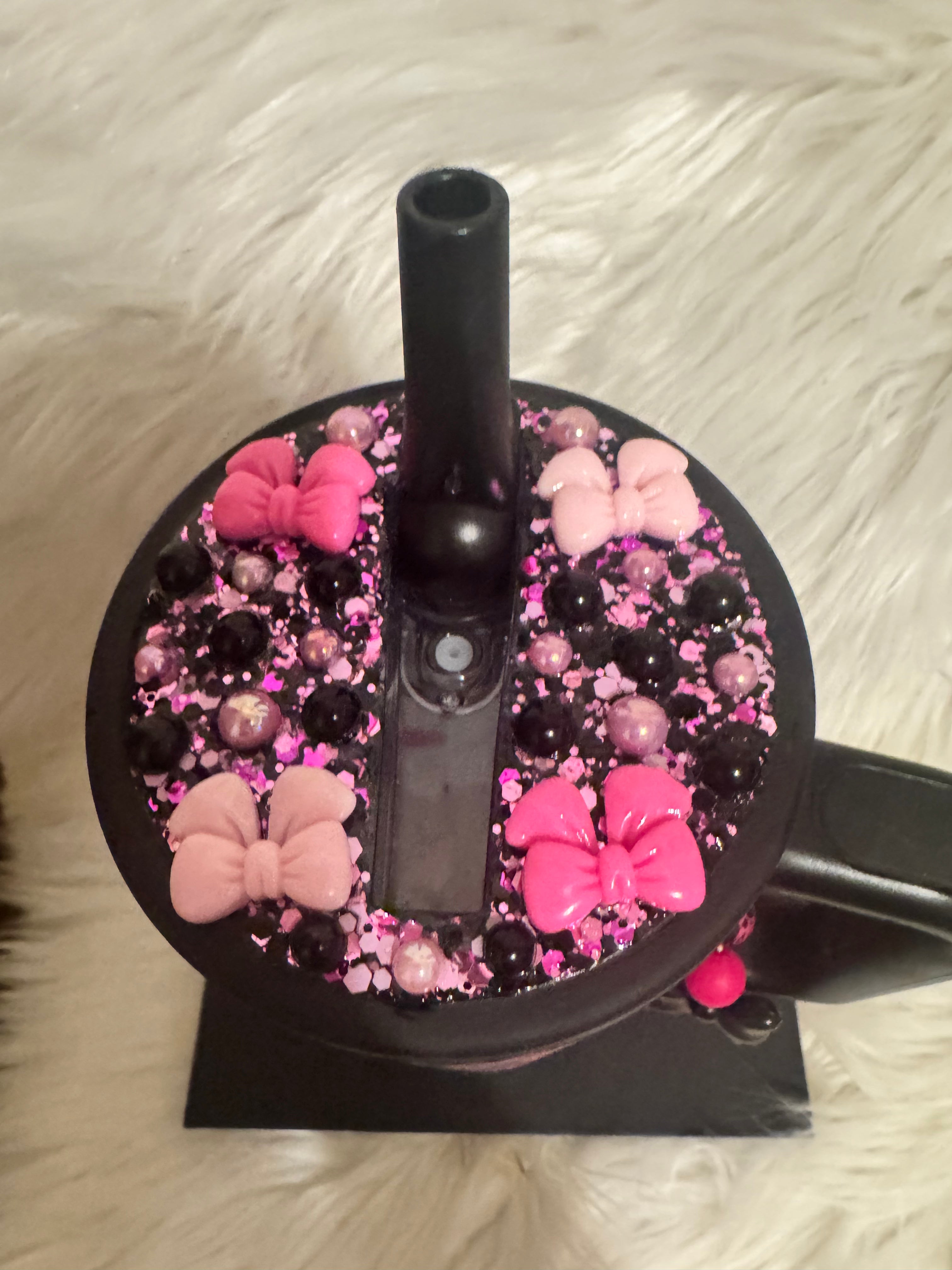 40oz Bows and Black Bedazzled Tumbler