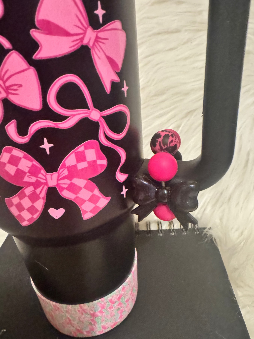 40oz Bows and Black Bedazzled Tumbler