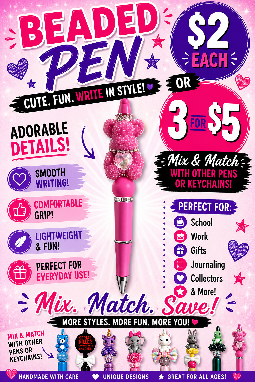 Sparkly Bear -Pen