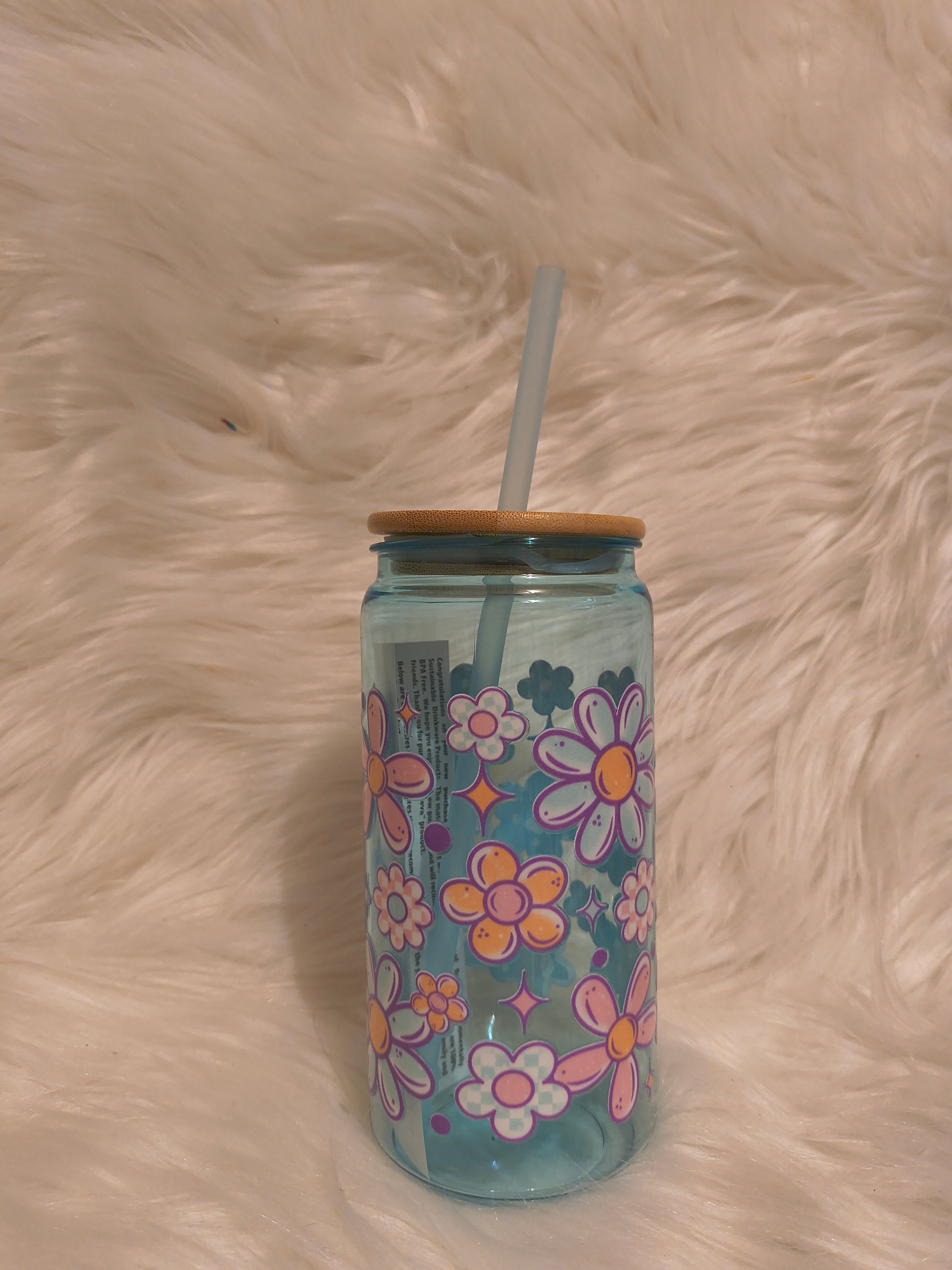 Pastel Flowers  -PLASTIC 21oz