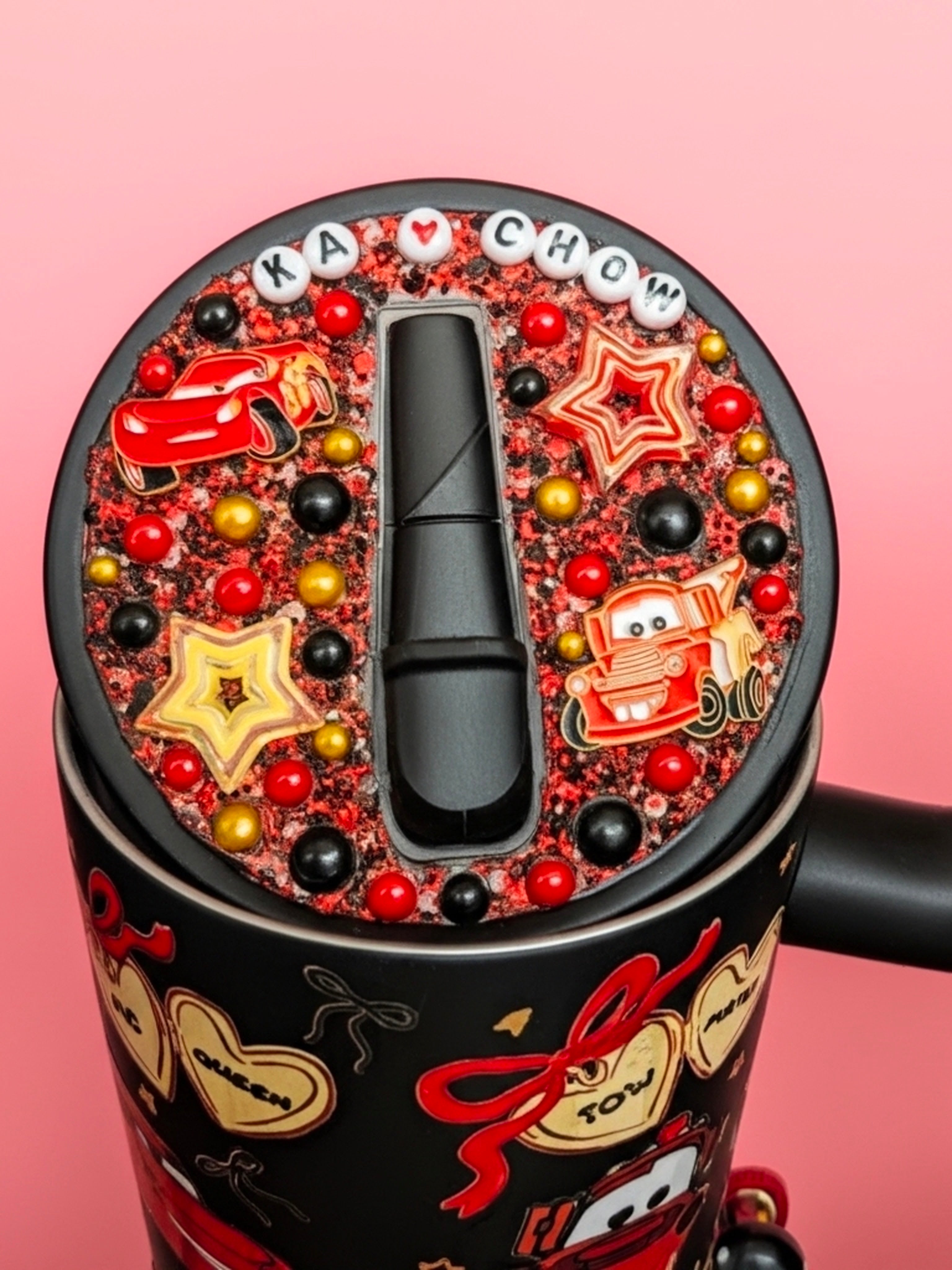 40oz Cars BEDAZZLED tumbler