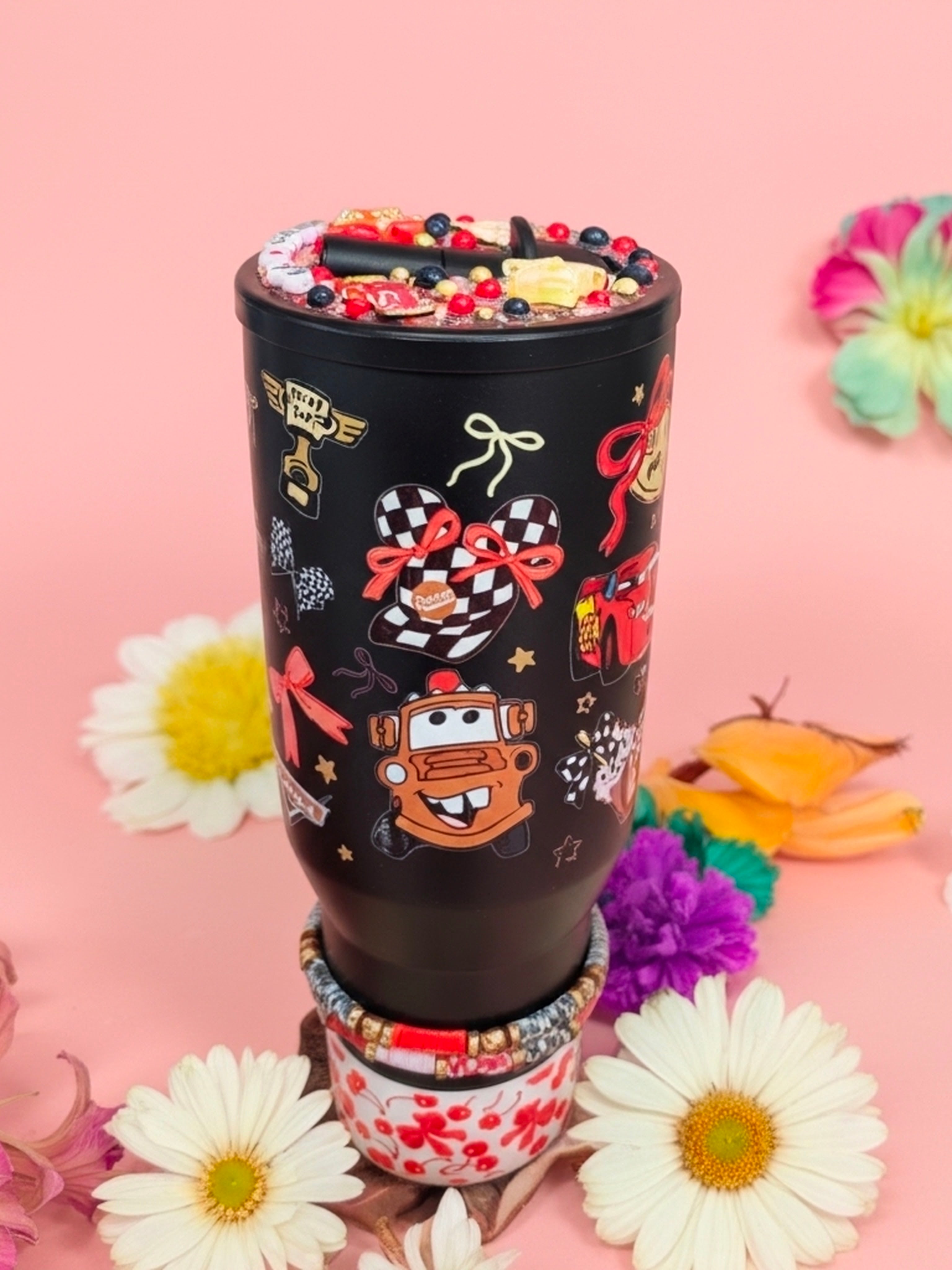 40oz Cars BEDAZZLED tumbler