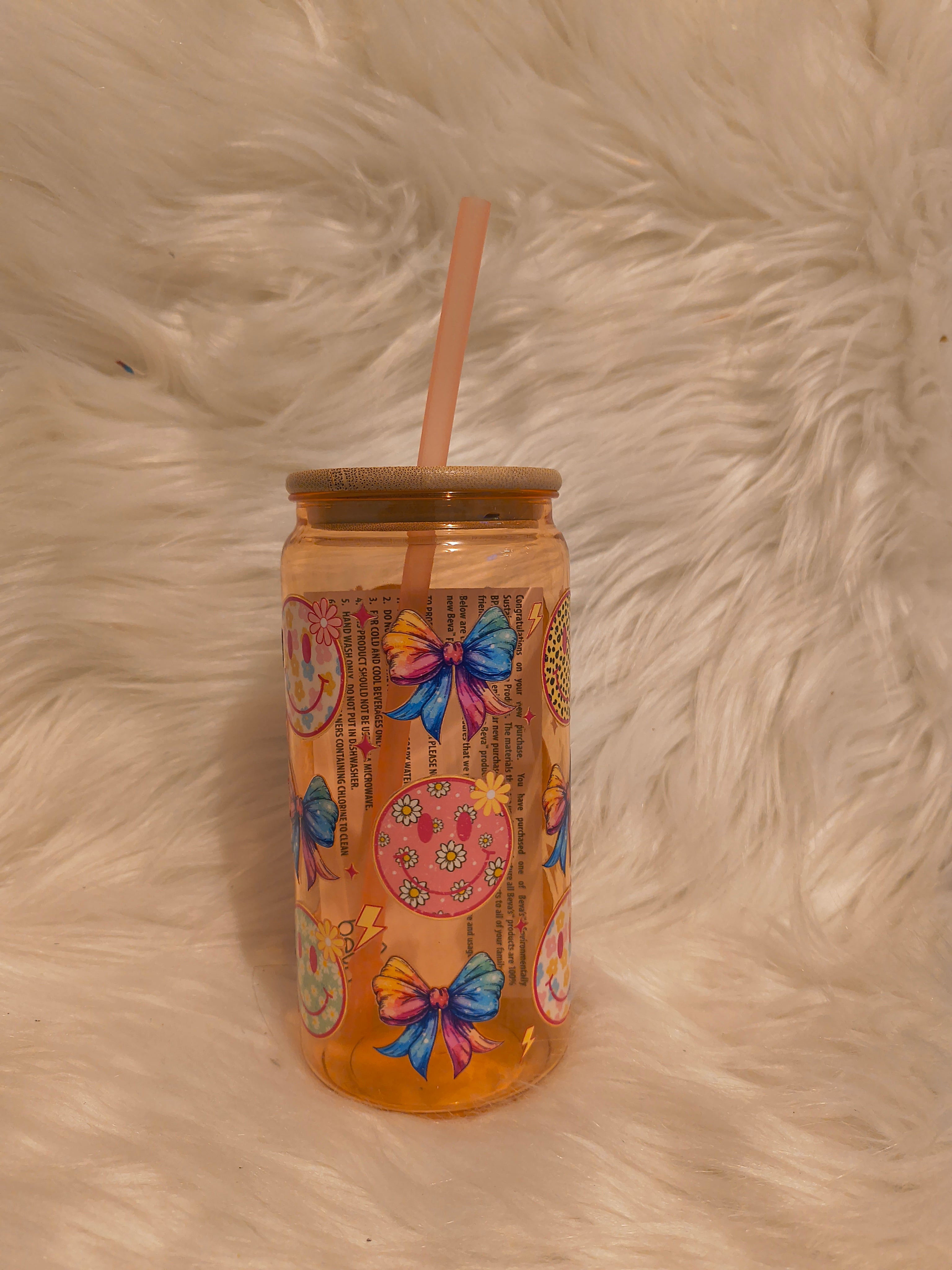 Retro Smiley -PLASTIC 21oz