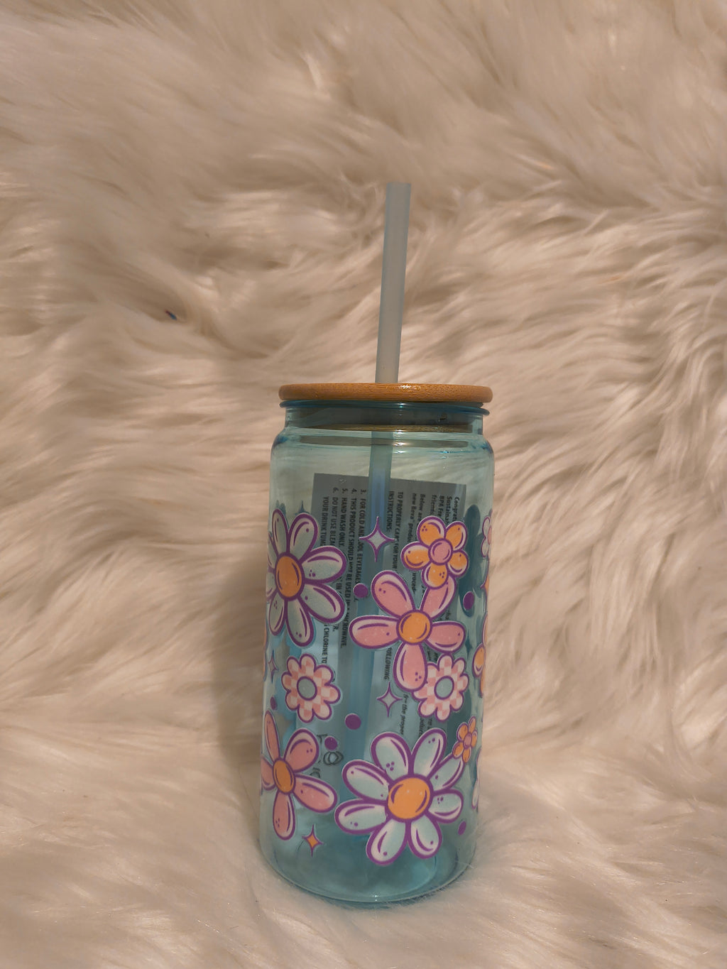Pastel Flowers  -PLASTIC 21oz
