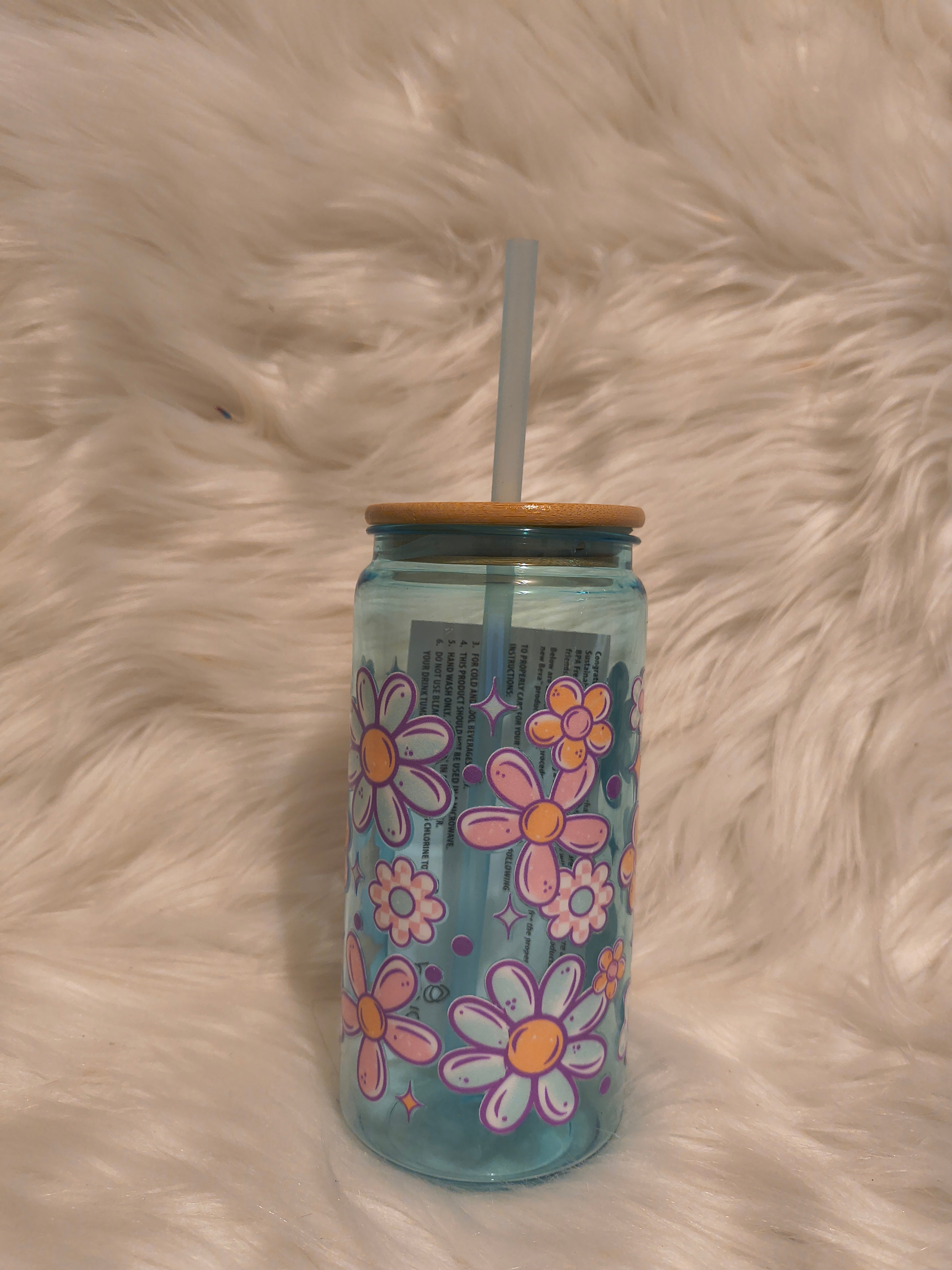 Pastel Flowers  -PLASTIC 21oz